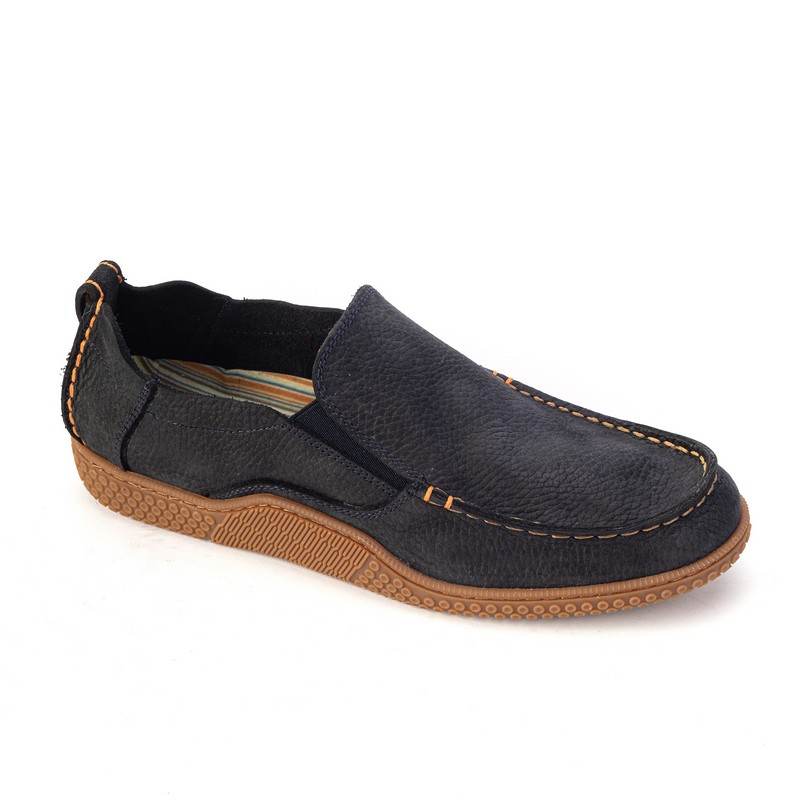 215341-navy Мокасины муж.кожа-кожа синий